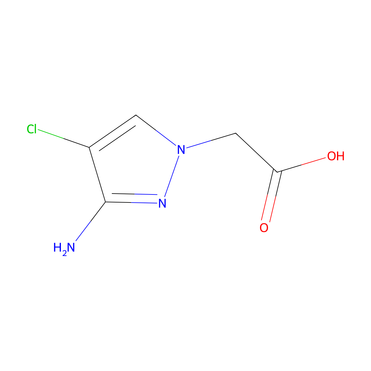 (3-amino-4-chloro-1H-pyrazol-1-yl)acetic acid molecular structure, CAS 1006340-80-2
