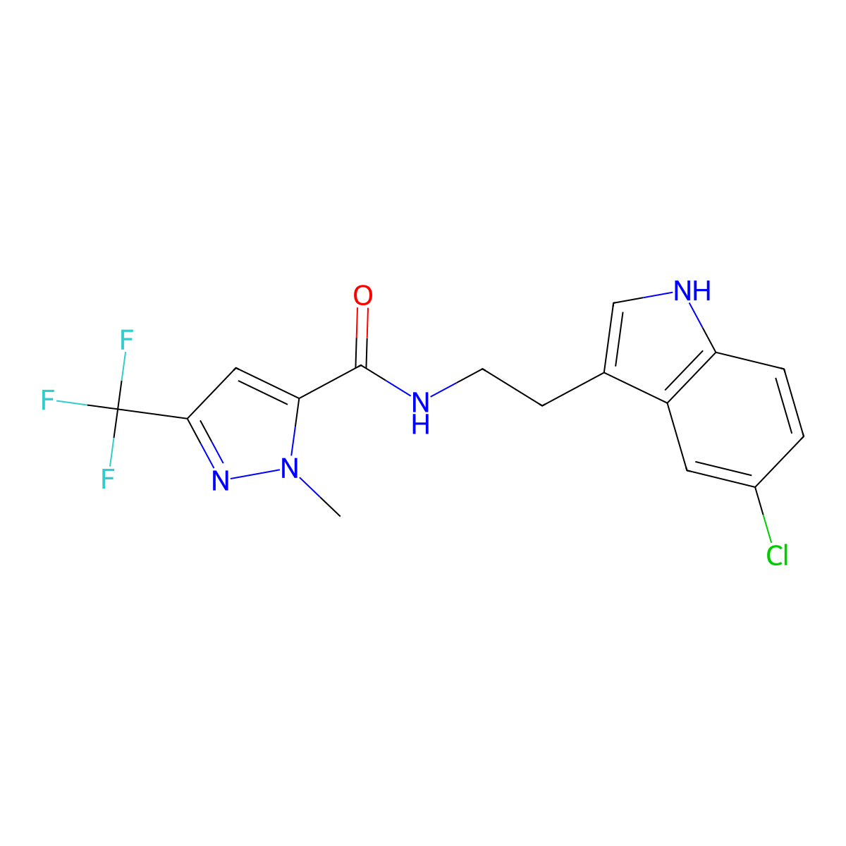 N-[2-(5-chloro-1H-indol-3-yl)ethyl]-1-methyl-3-(trifluoromethyl)-1H-pyrazole-5-carboxamide molecular structure, CAS 1006345-62-5