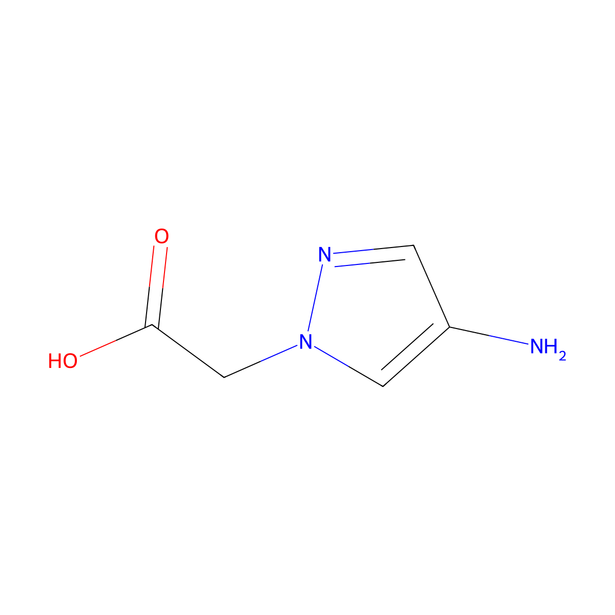 2-(4-amino-1H-pyrazol-1-yl)acetic acid molecular structure, CAS 1006348-46-4