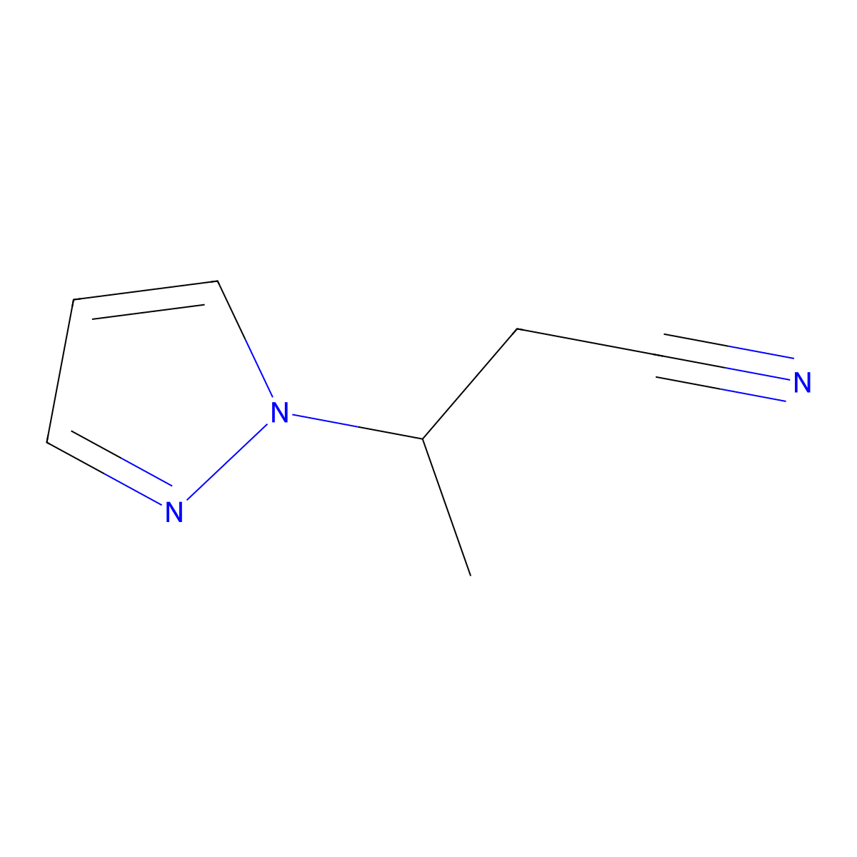 beta-Methyl-1H-pyrazole-1-propanenitrile molecular structure, CAS 1006348-47-5