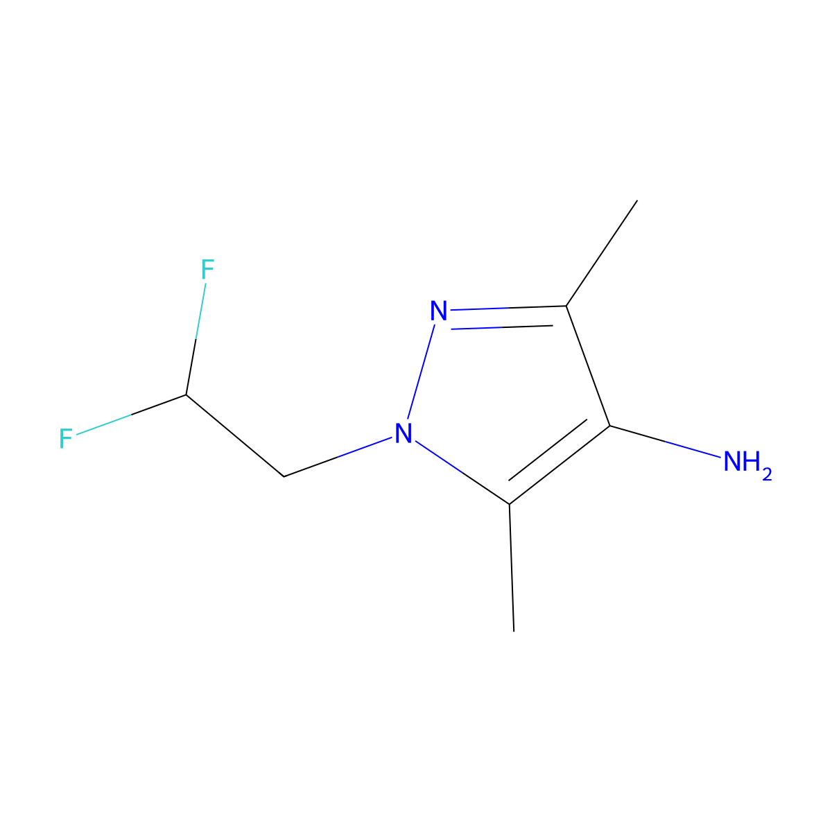 1-(2,2-difluoroethyl)-3,5-dimethyl-1H-pyrazol-4-amine molecular structure, CAS 1006348-51-1