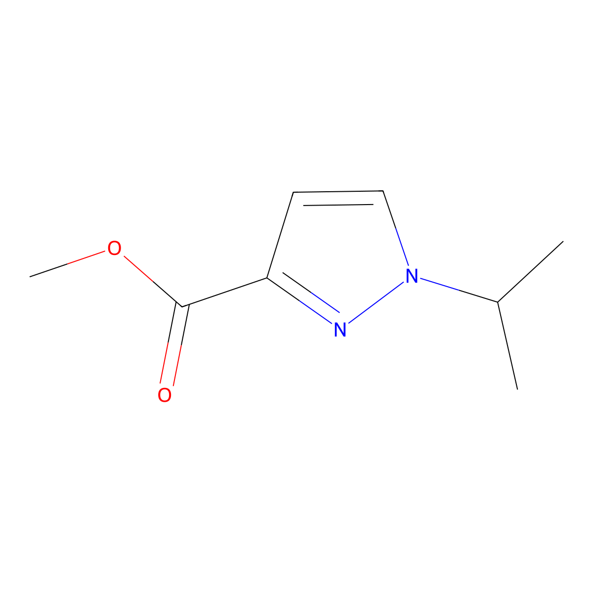 Methyl 1-isopropyl-1H-pyrazole-3-carboxylate molecular structure, CAS 1006348-65-7