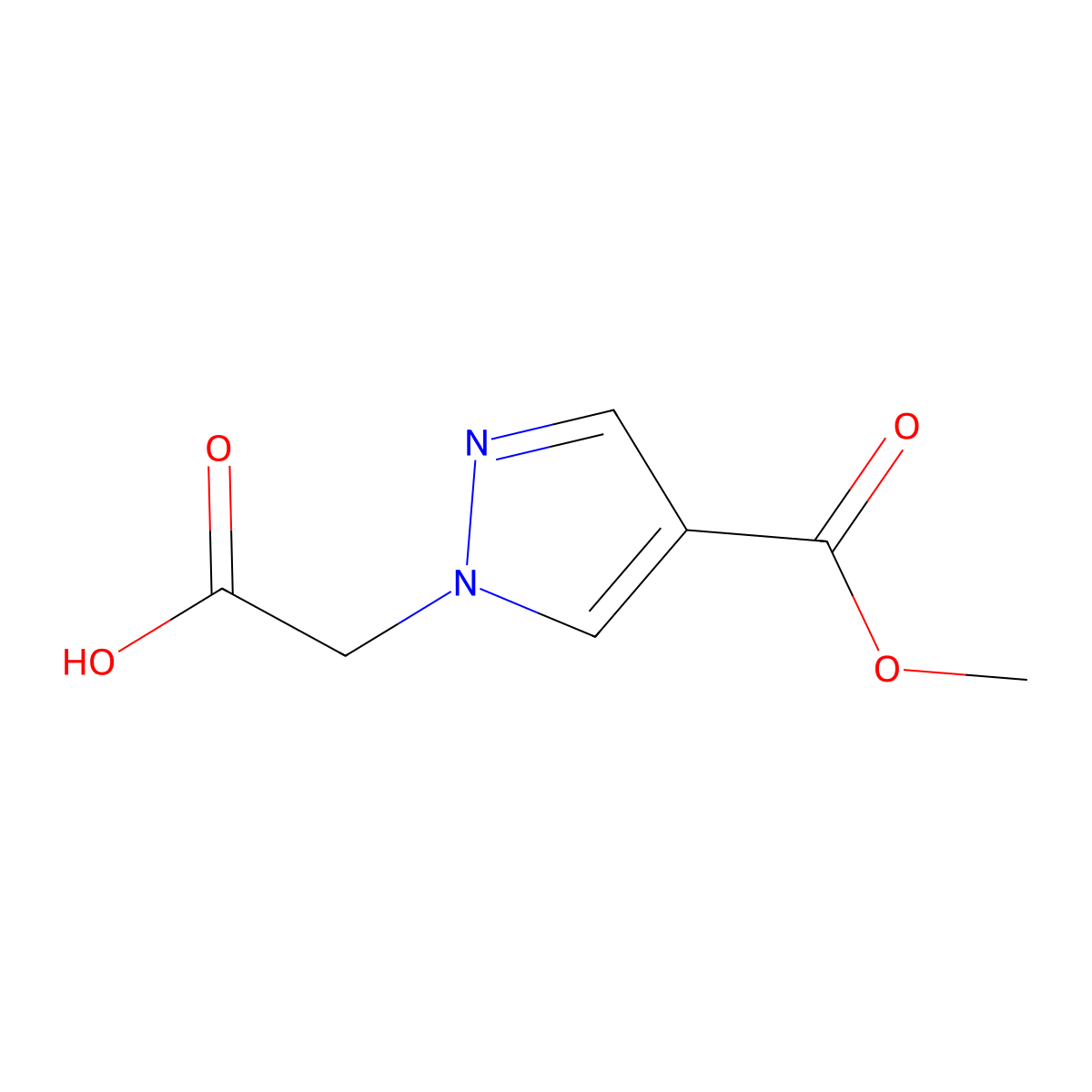 2-(4-(methoxycarbonyl)-1H-pyrazol-1-yl)acetic acid molecular structure, CAS 1006348-69-1