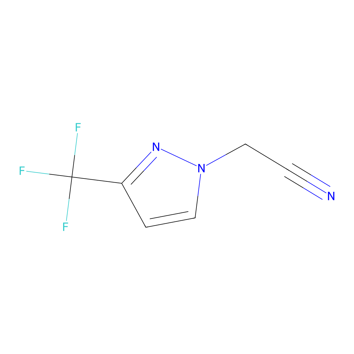 2-(3-(Trifluoromethyl)-1H-pyrazol-1-yl)acetonitrile molecular structure, CAS 1006348-71-5