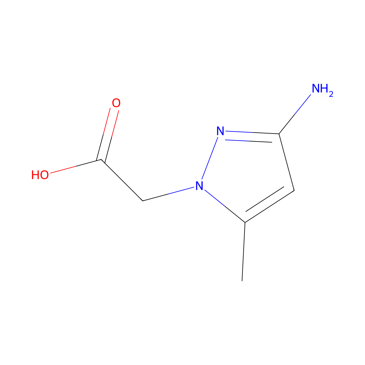 2-(3-amino-5-methyl-1H-pyrazol-1-yl)acetic acid molecular structure, CAS 1006348-73-7
