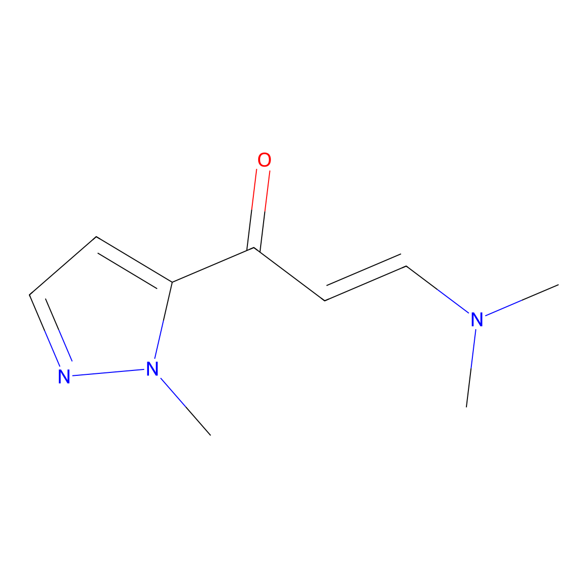 3-(Dimethylamino)-1-(1-methyl-1H-pyrazol-5-yl)prop-2-en-1-one molecular structure, CAS 1006348-76-0