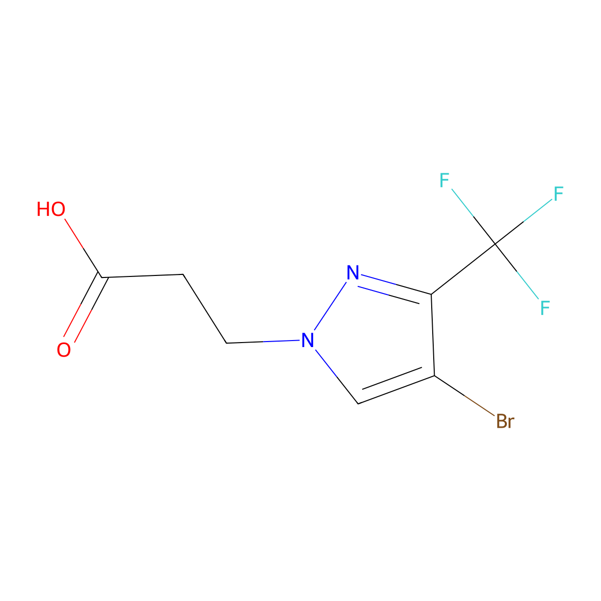 3-[4-bromo-3-(trifluoromethyl)-1H-pyrazol-1-yl]propanoic acid molecular structure, CAS 1006348-79-3