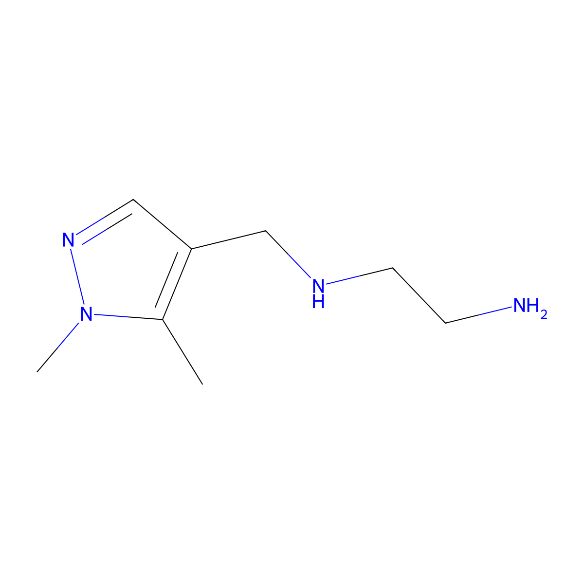 N-[(1,5-dimethyl-1H-pyrazol-4-yl)methyl]ethane-1,2-diamine molecular structure, CAS 1006348-94-2