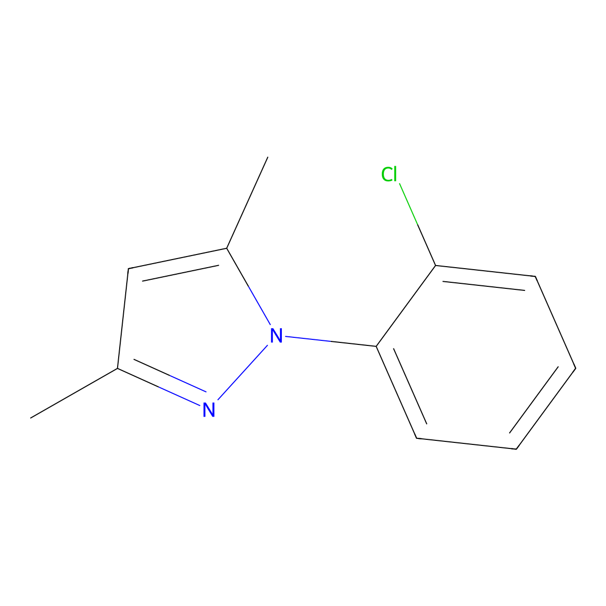 1-(2-chlorophenyl)-3,5-dimethyl-1H-pyrazole molecular structure, CAS 1006348-96-4