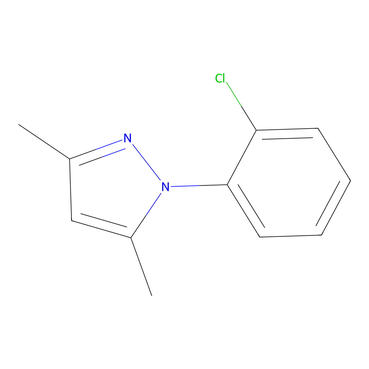 1-(2-chlorophenyl)-3,5-dimethyl-1H-pyrazole molecular structure, CAS 1006348-96-4