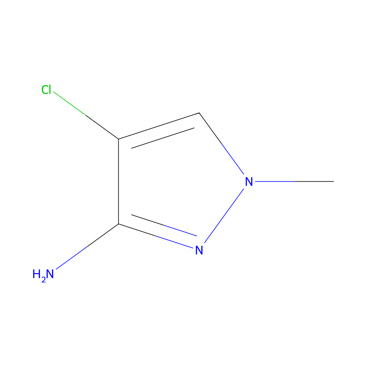 4-Chloro-1-methyl-1H-pyrazol-3-amine molecular structure, CAS 1006349-08-1