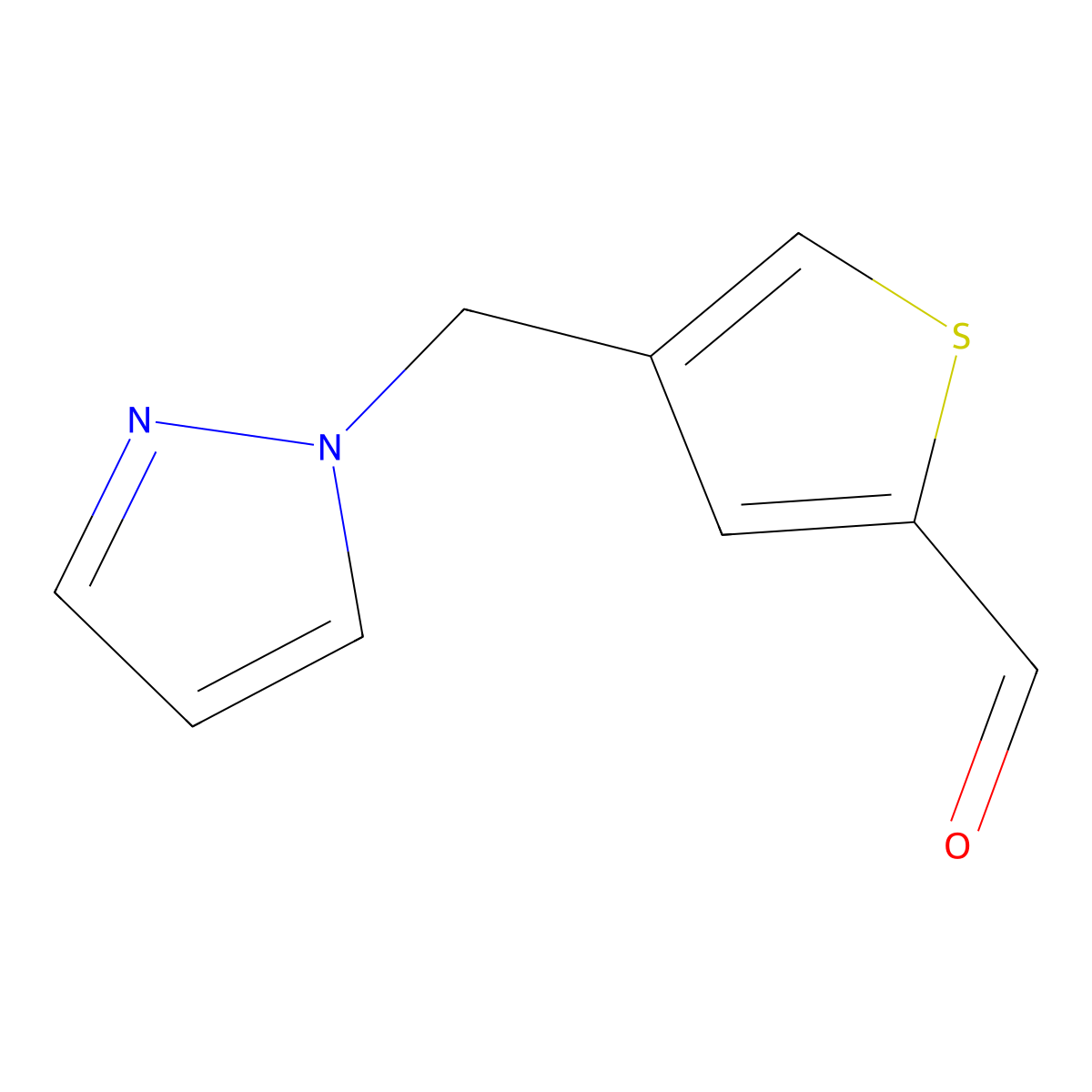 4-(1H-Pyrazol-1-ylmethyl)thiophene-2-carbaldehyde molecular structure, CAS 1006352-35-7