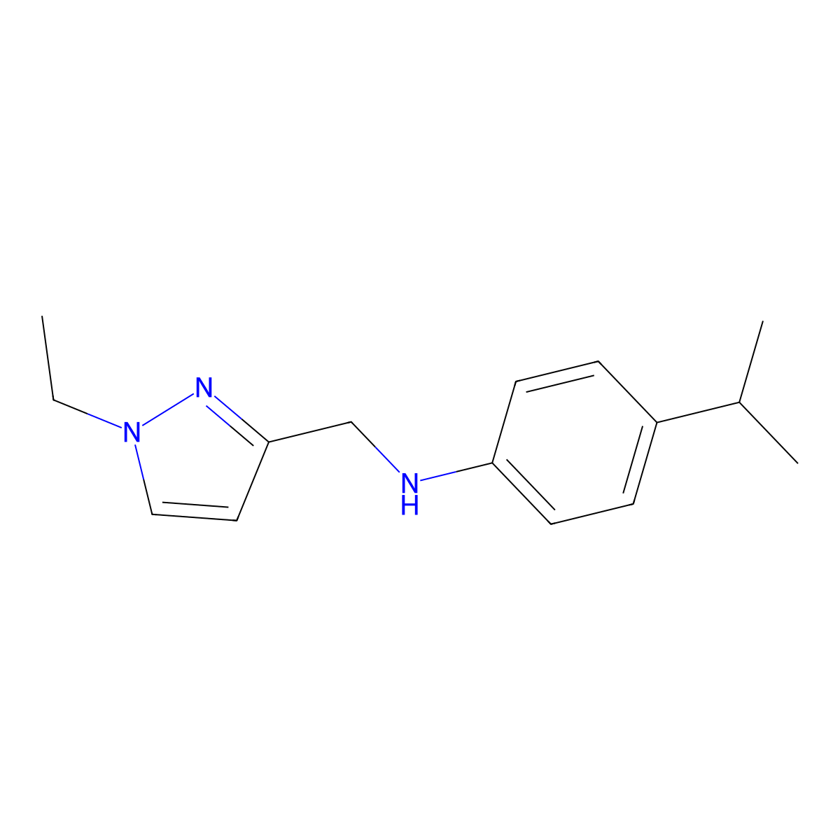 N-((1-Ethyl-1H-pyrazol-3-yl)methyl)-4-isopropylaniline molecular structure, CAS 1006352-87-9