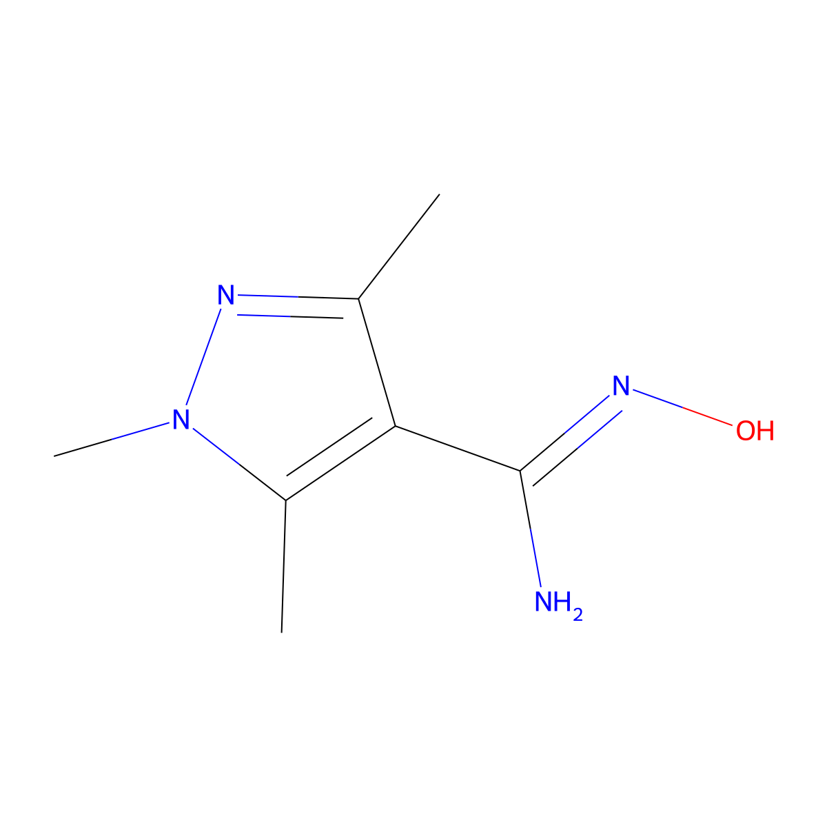 N'-hydroxy-1,3,5-trimethyl-1H-pyrazole-4-carboximidamide molecular structure, CAS 1006353-13-4