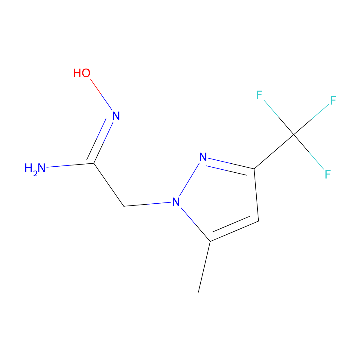 (1Z)-N'-hydroxy-2-[5-methyl-3-(trifluoromethyl)-1H-pyrazol-1-yl]ethanimidamide molecular structure, CAS 1006354-87-5