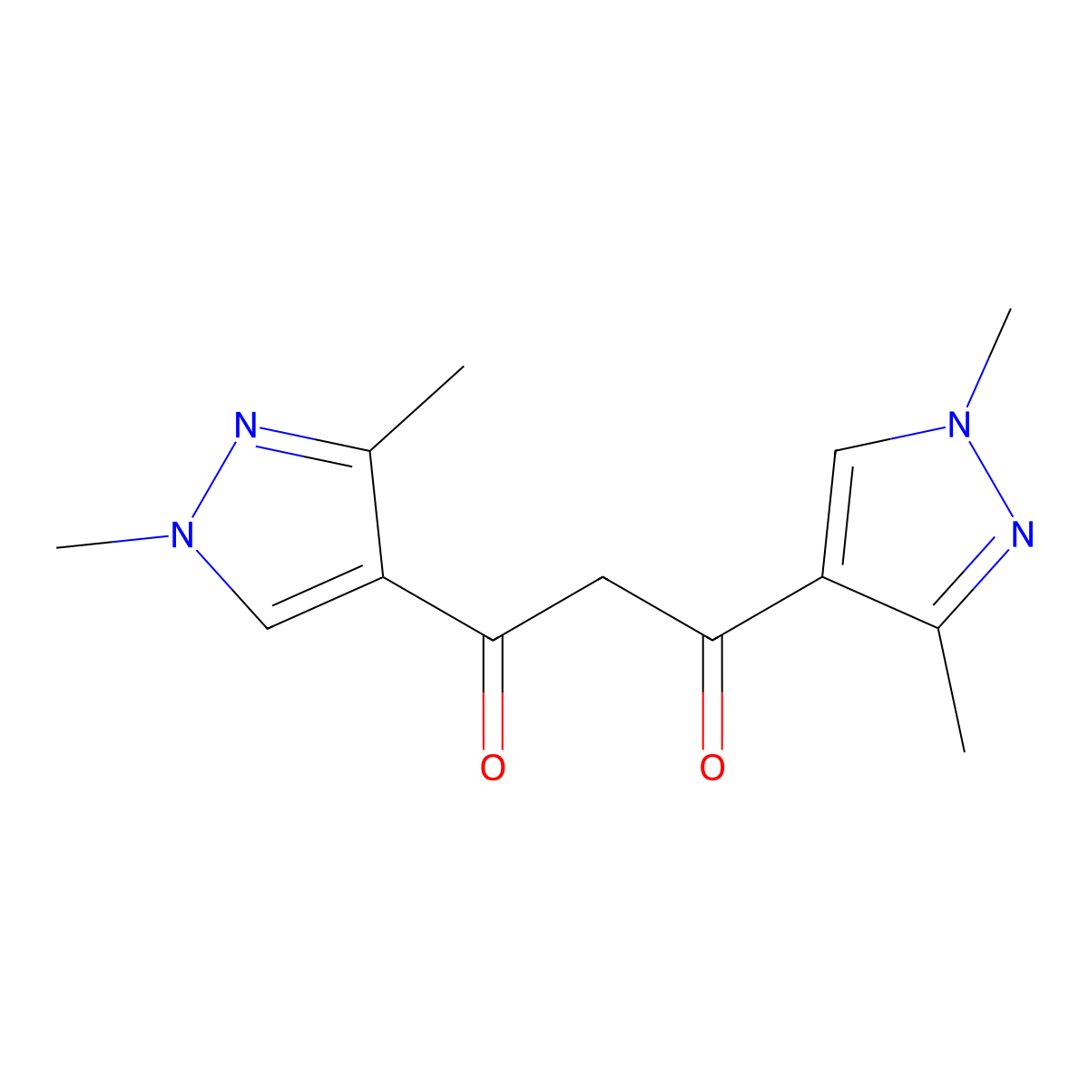 1,3-bis(1,3-dimethyl-1H-pyrazol-4-yl)propane-1,3-dione molecular structure, CAS 1006356-08-6
