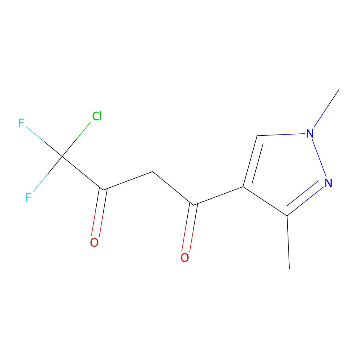 4-Chloro-1-(1,3-dimethyl-1H-pyrazol-4-yl)-4,4-difluoro-butane-1,3-dione molecular structure, CAS 1006356-15-5