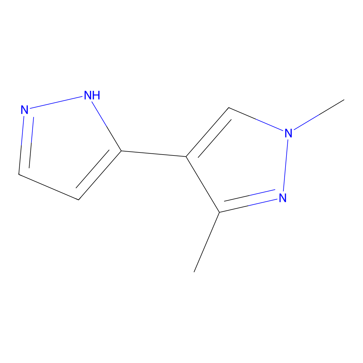 1',3'-dimethyl-1H,1'H-3,4'-bipyrazole molecular structure, CAS 1006356-56-4