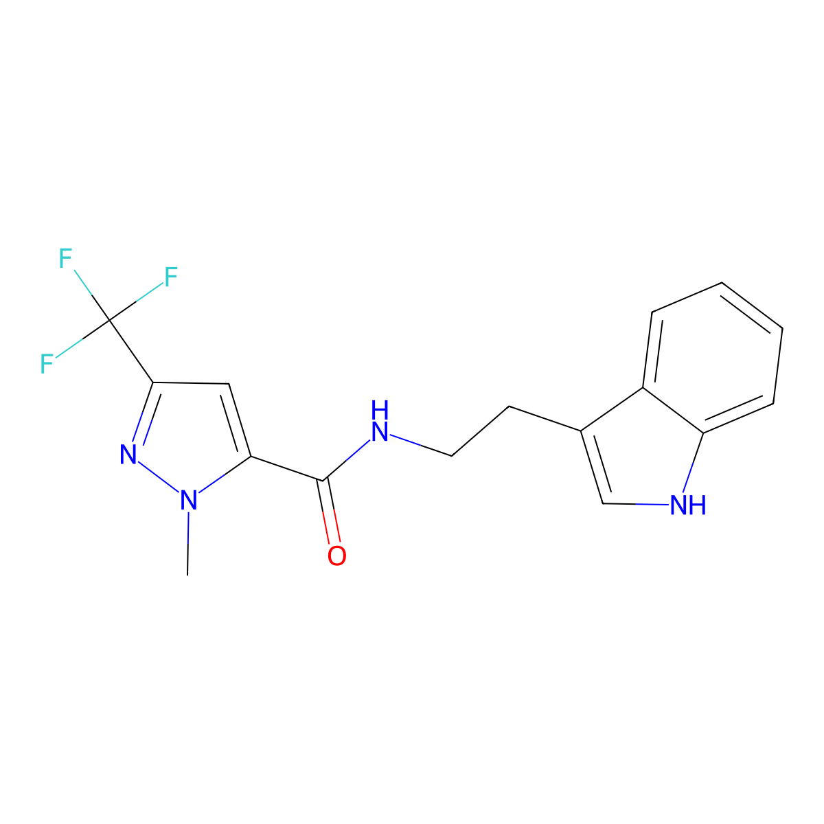 N-[2-(1H-indol-3-yl)ethyl]-1-methyl-3-(trifluoromethyl)-1H-pyrazole-5-carboxamide molecular structure, CAS 1006357-69-2