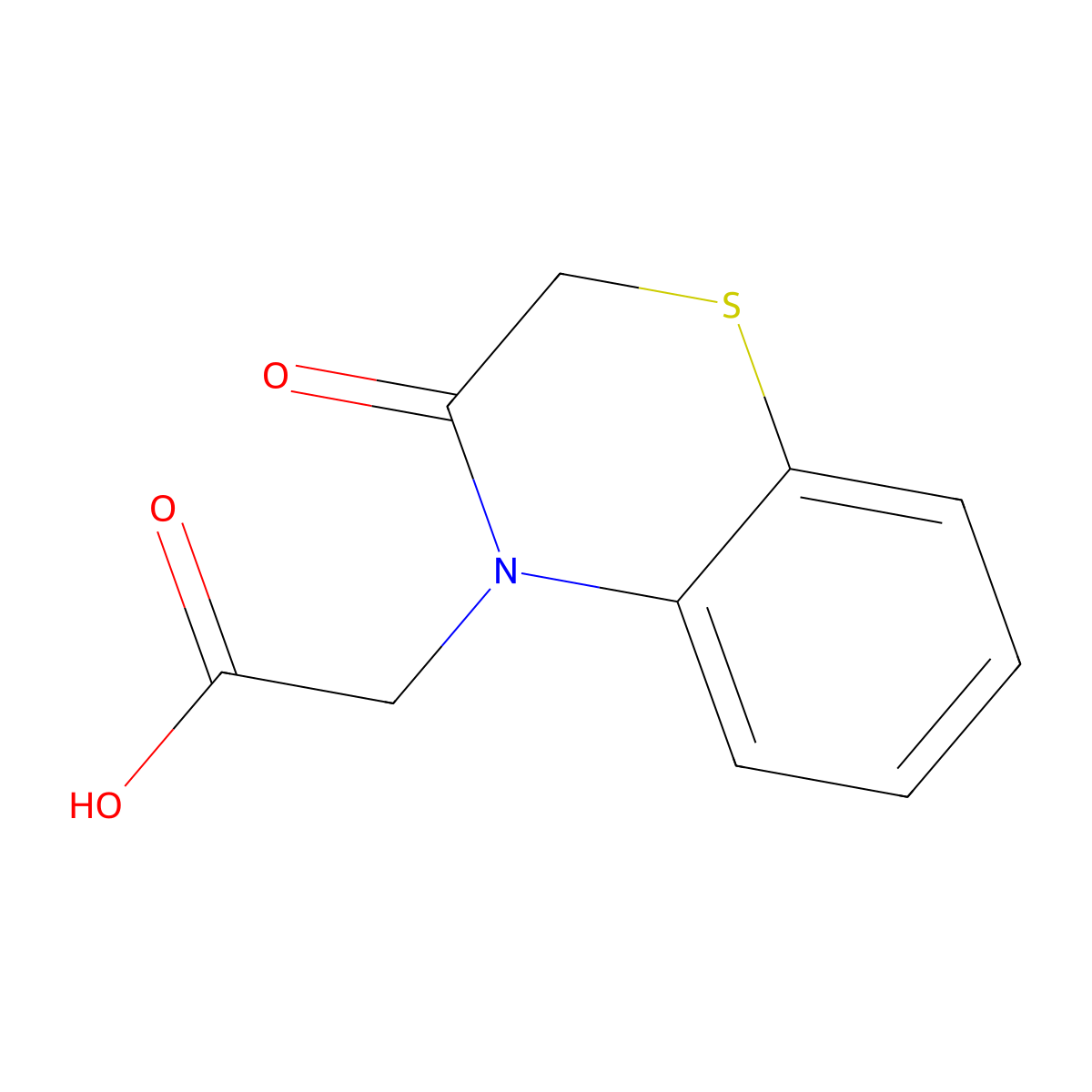 2-(3-oxo-3,4-dihydro-2H-1,4-benzothiazin-4-yl)acetic acid molecular structure, CAS 100637-60-3