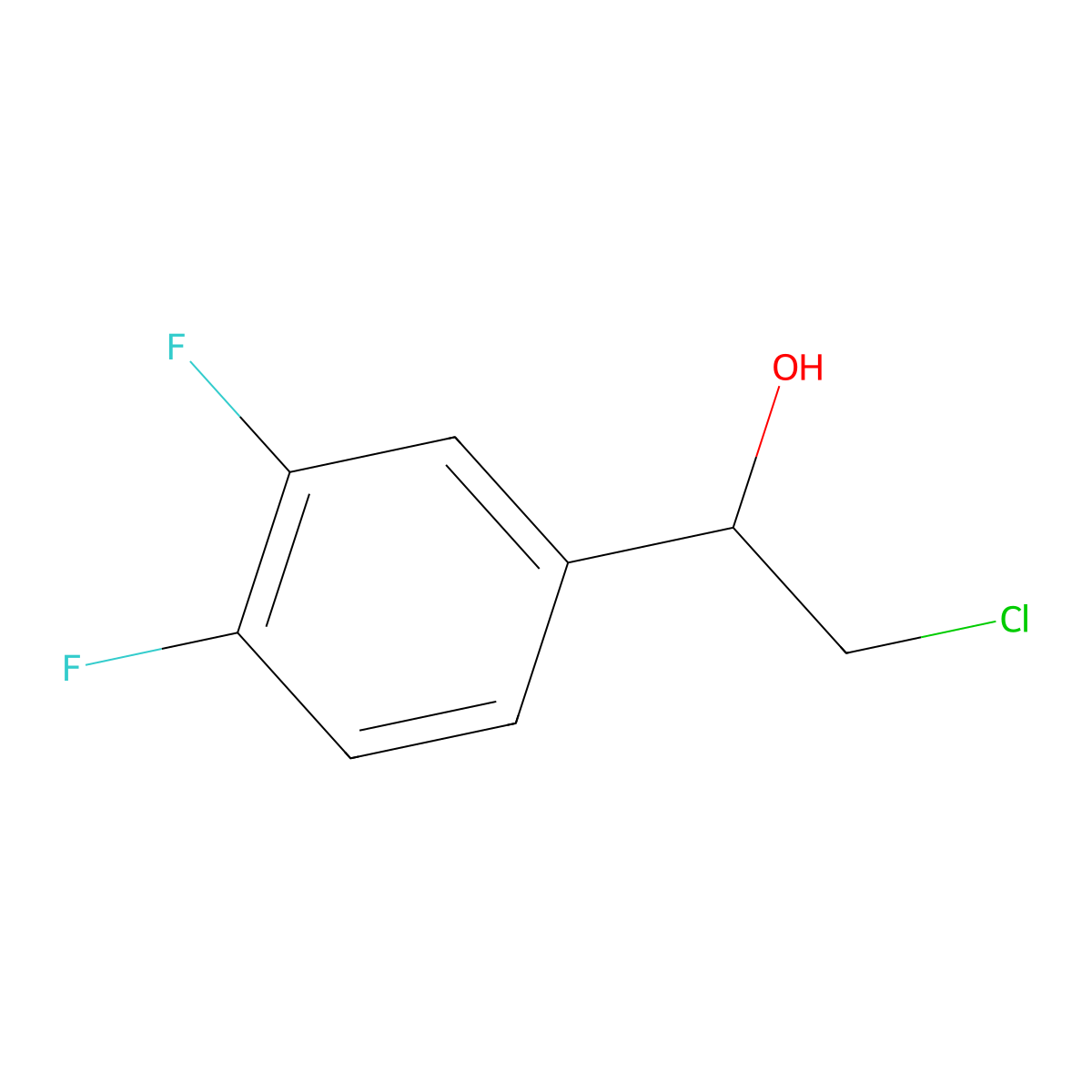 (alphaS)-alpha-(Chloromethyl)-3,4-difluorobenzenemethanol molecular structure, CAS 1006376-60-8