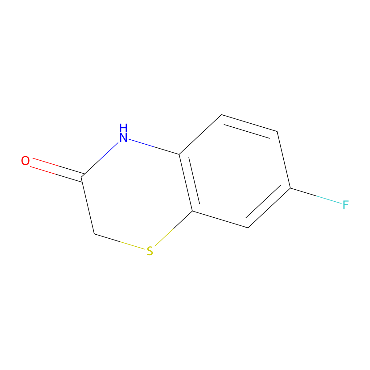 2H-1,4-Benzothiazin-3(4H)-one, 7-fluoro- molecular structure, CAS 100638-20-8