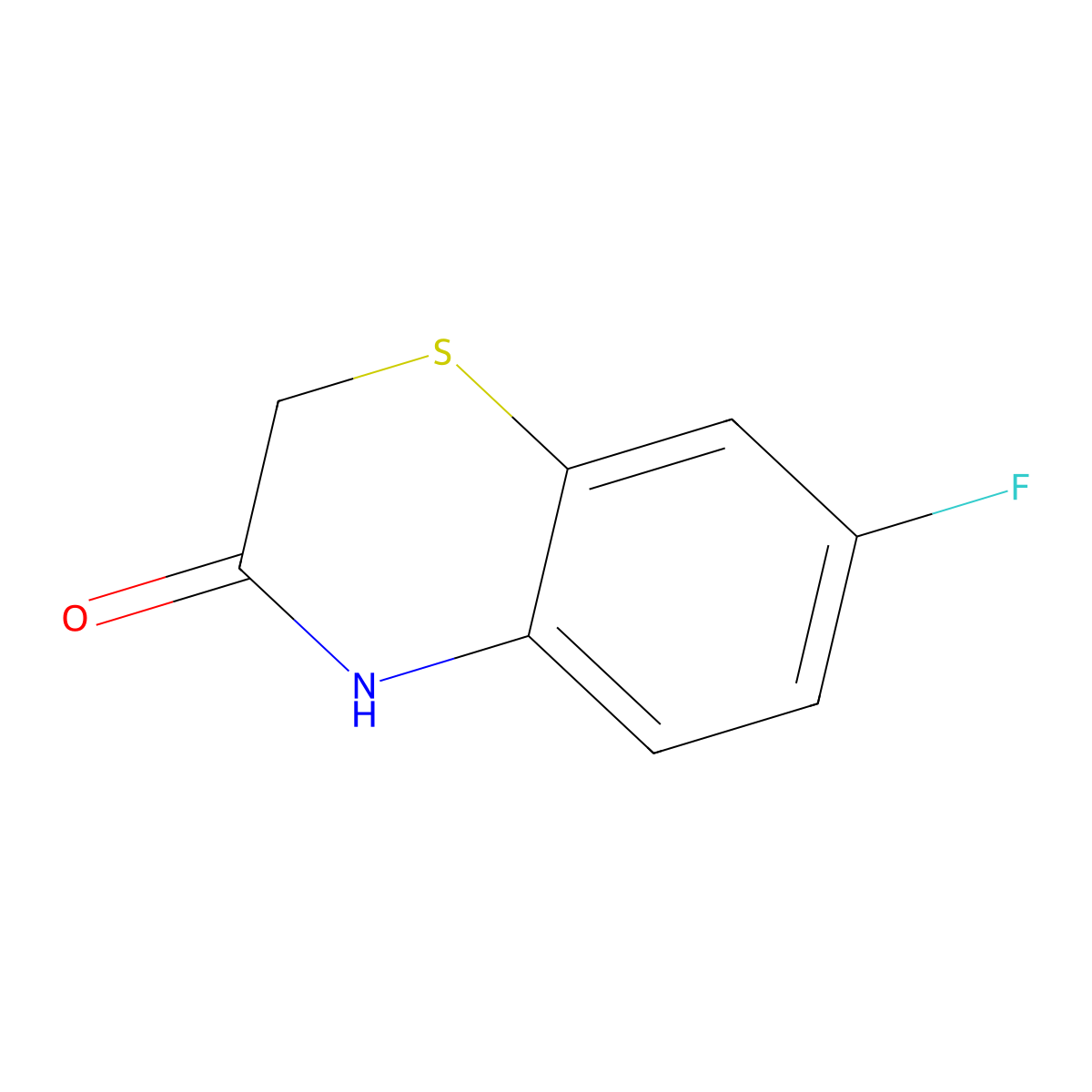 2H-1,4-Benzothiazin-3(4H)-one, 7-fluoro- molecular structure, CAS 100638-20-8