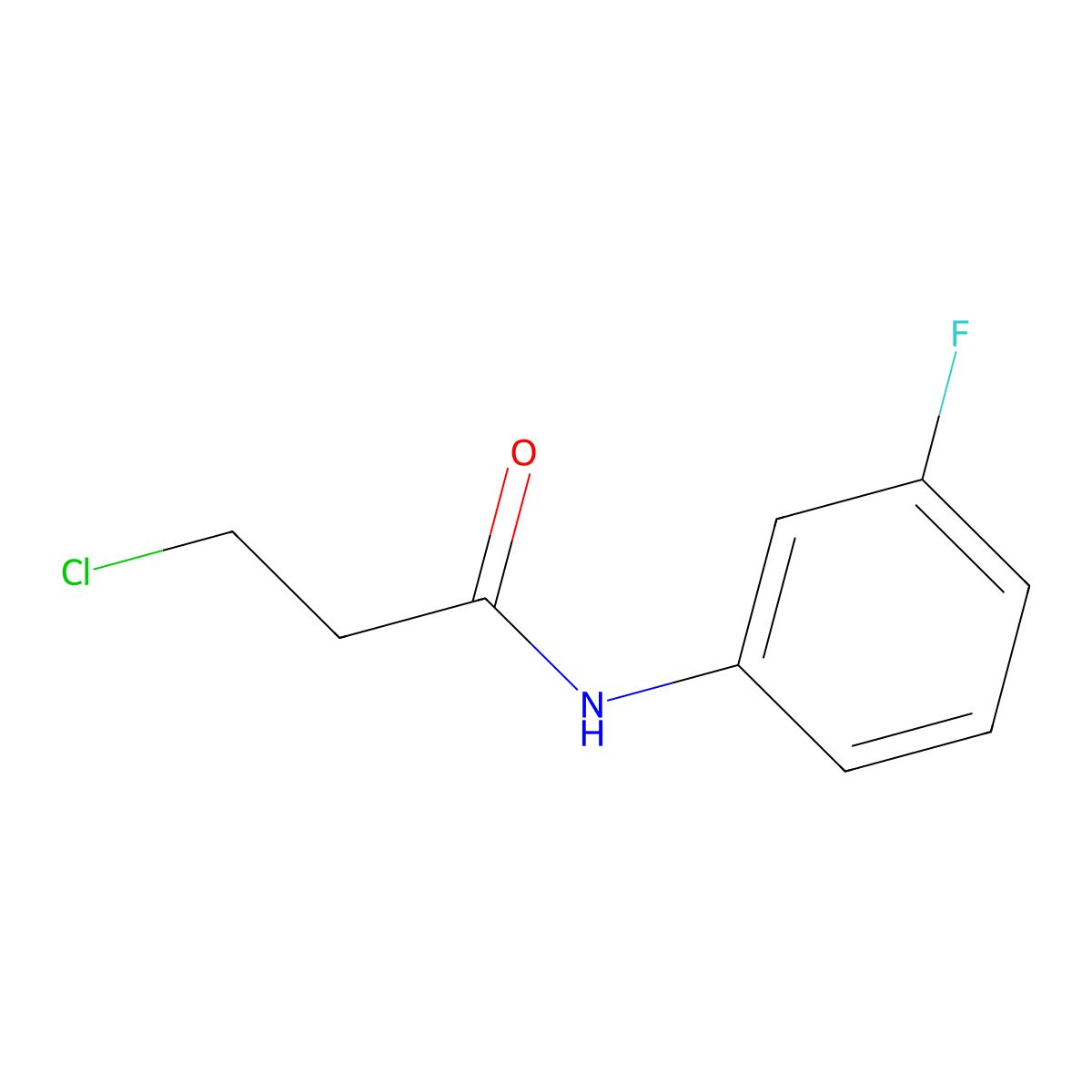 3-chloro-N-(3-fluorophenyl)propanamide molecular structure, CAS 100638-26-4