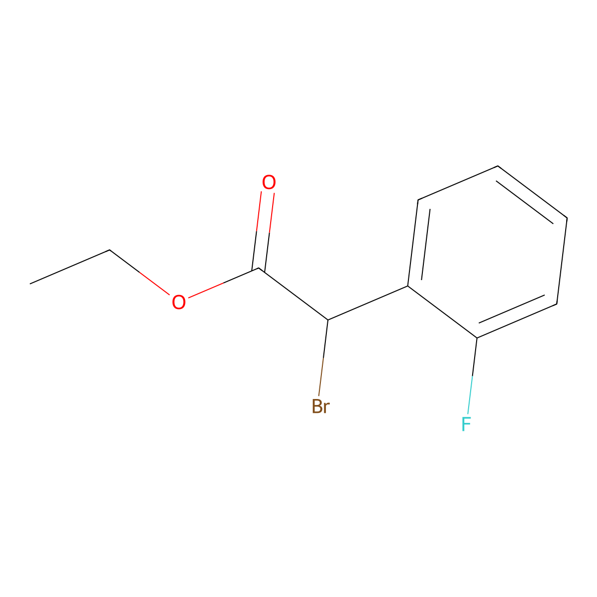 Ethyl 2-bromo-2-(2-fluorophenyl)acetate molecular structure, CAS 100638-28-6