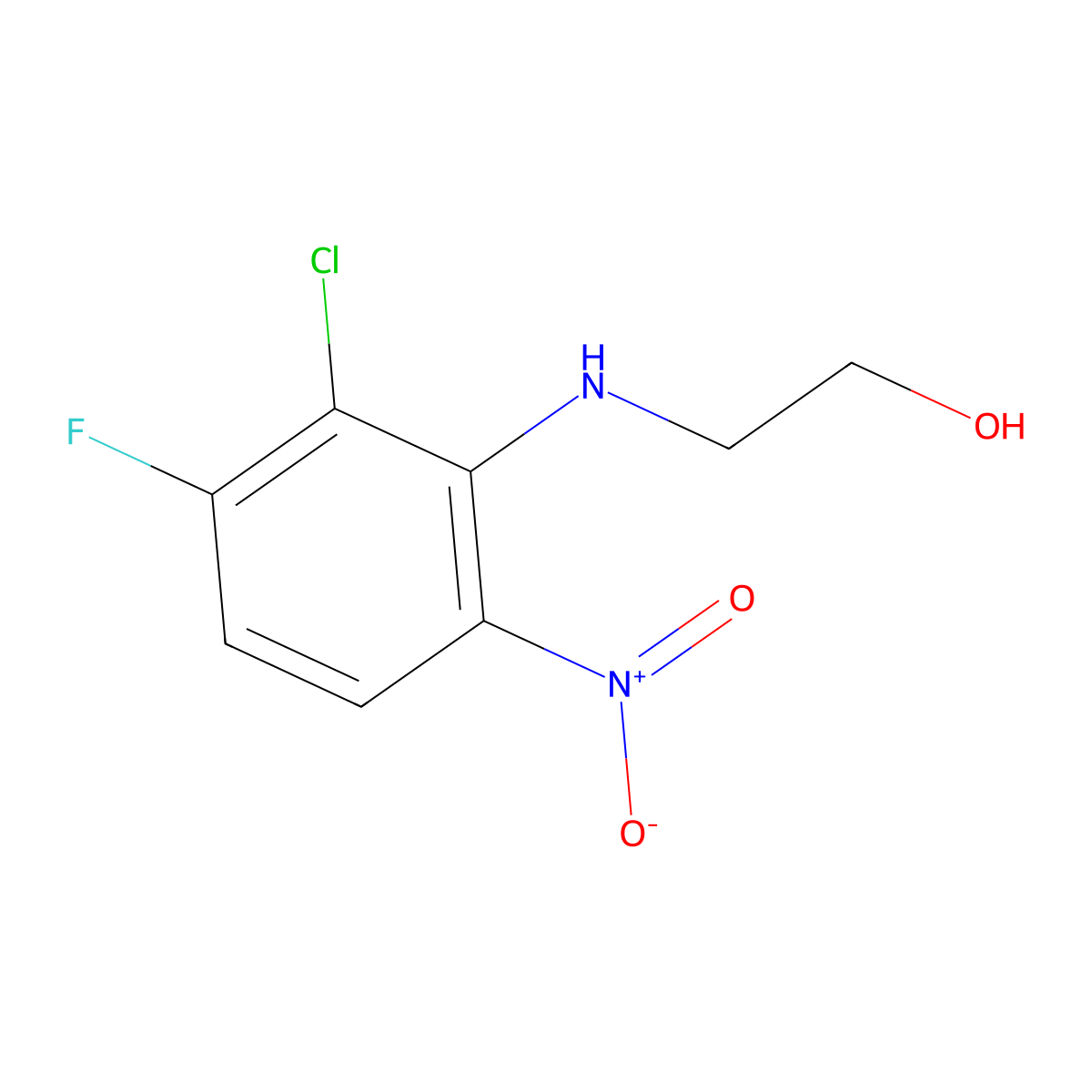 2-((2-Chloro-3-fluoro-6-nitrophenyl)amino)ethan-1-ol molecular structure, CAS 1006390-14-2