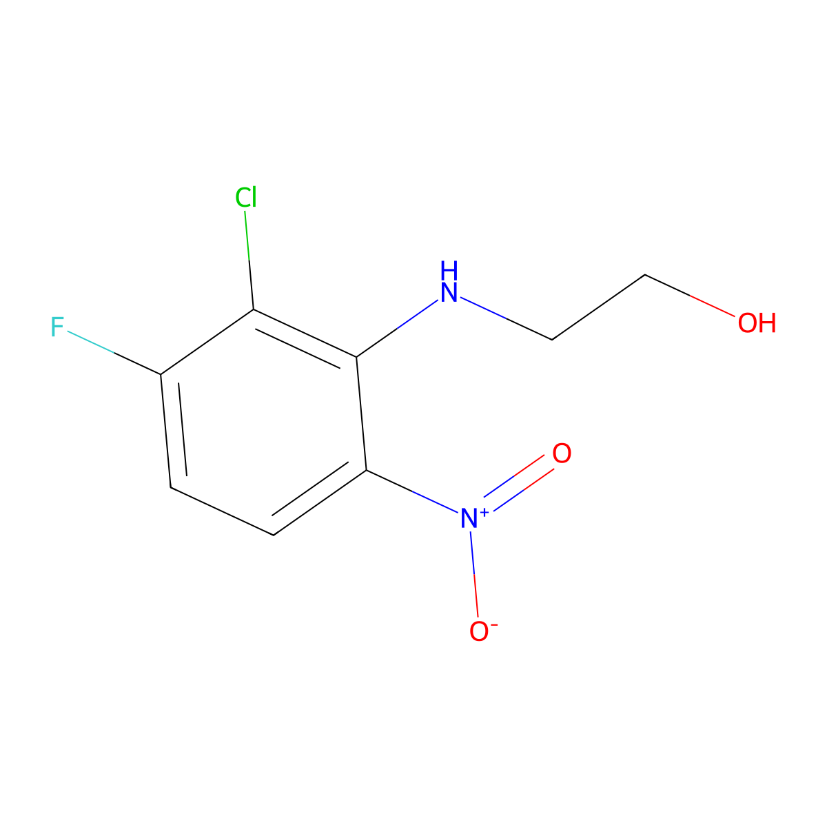 2-((2-Chloro-3-fluoro-6-nitrophenyl)amino)ethan-1-ol molecular structure, CAS 1006390-14-2