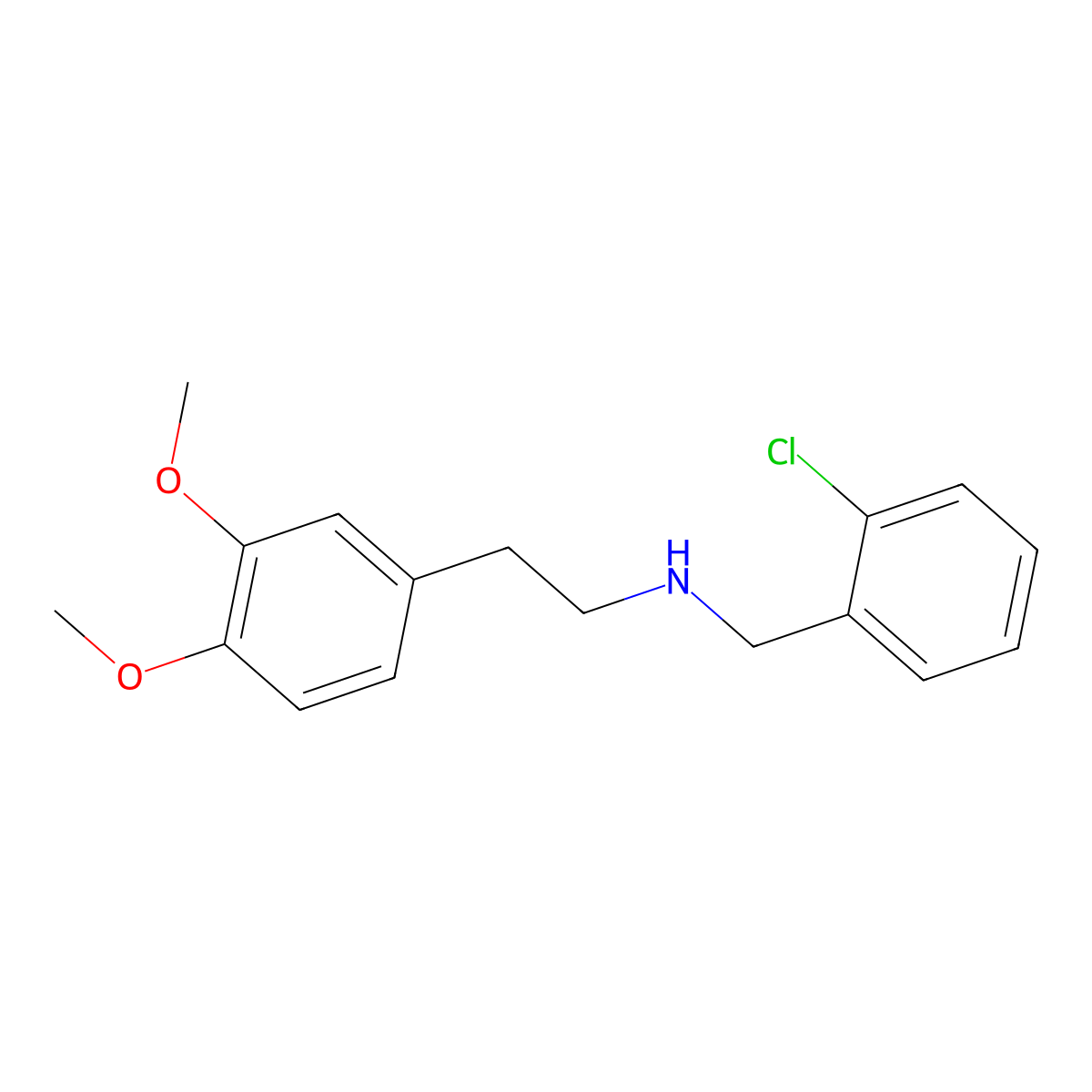 N-(2-chlorobenzyl)-2-(3,4-dimethoxyphenyl)ethanamine molecular structure, CAS 100643-69-4