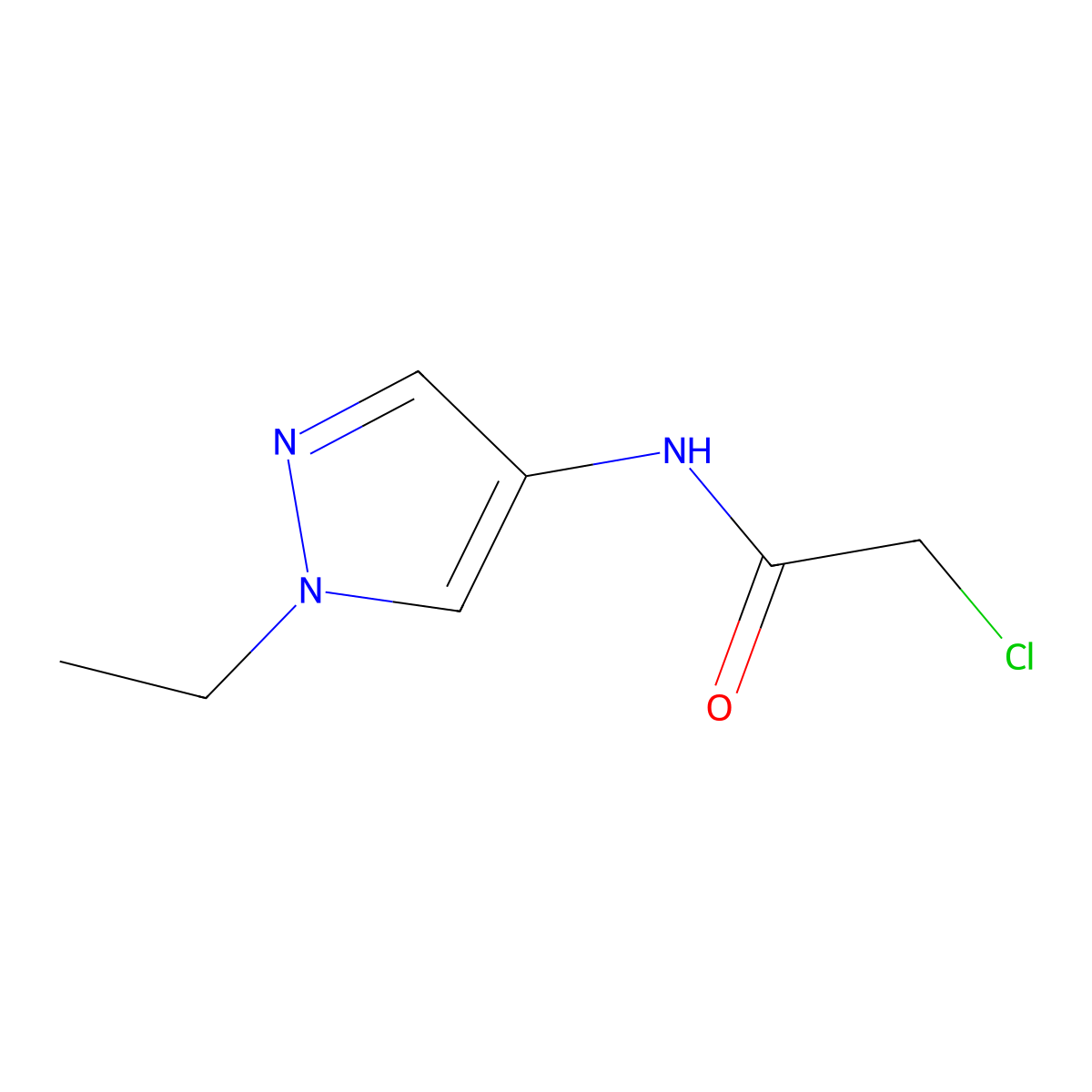 2-Chloro-N-(1-ethyl-1H-pyrazol-4-YL)acetamide molecular structure, CAS 1006432-63-8