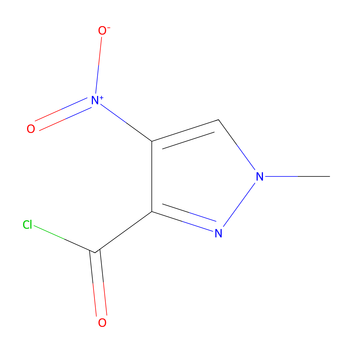 1-methyl-4-nitro-1H-pyrazole-3-carbonyl chloride molecular structure, CAS 1006433-28-8