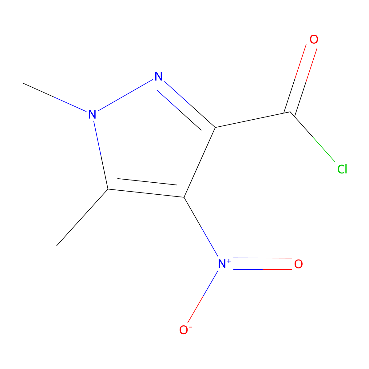 1,5-dimethyl-4-nitro-1H-pyrazole-3-carbonyl chloride molecular structure, CAS 1006433-32-4