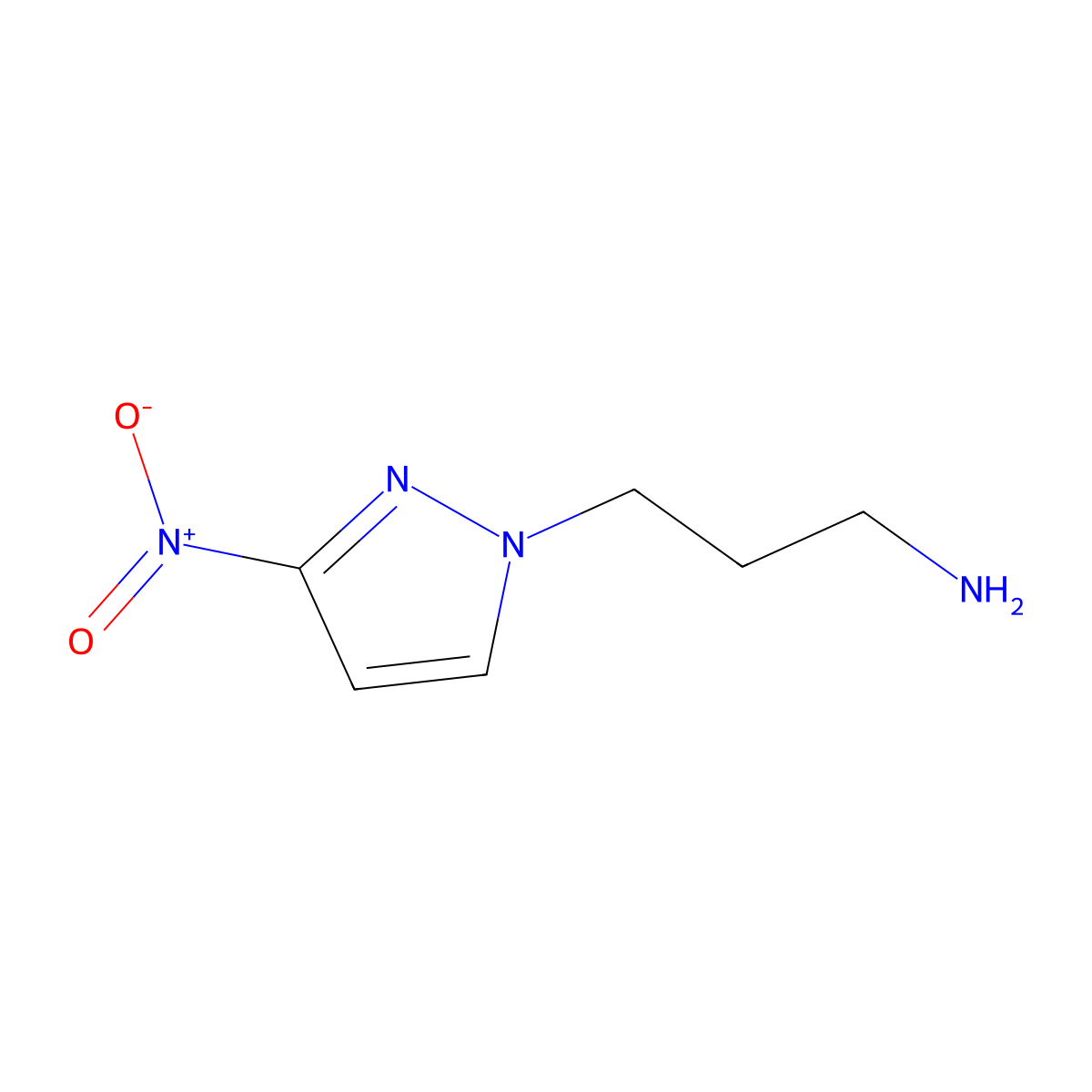 3-(3-nitro-1H-pyrazol-1-yl)propan-1-amine molecular structure, CAS 1006433-53-9