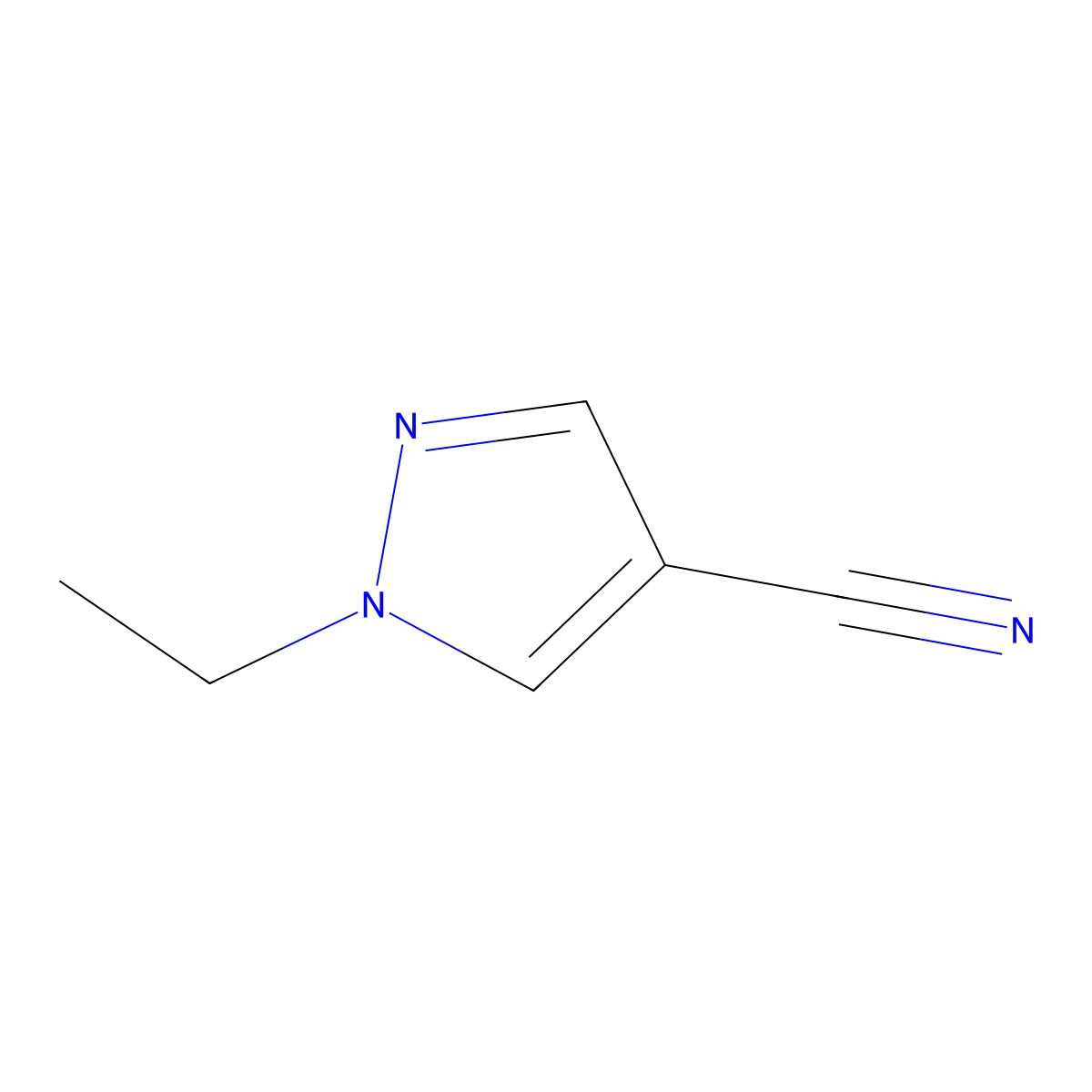 1-ethyl-1H-pyrazole-4-carbonitrile molecular structure, CAS 1006434-01-0