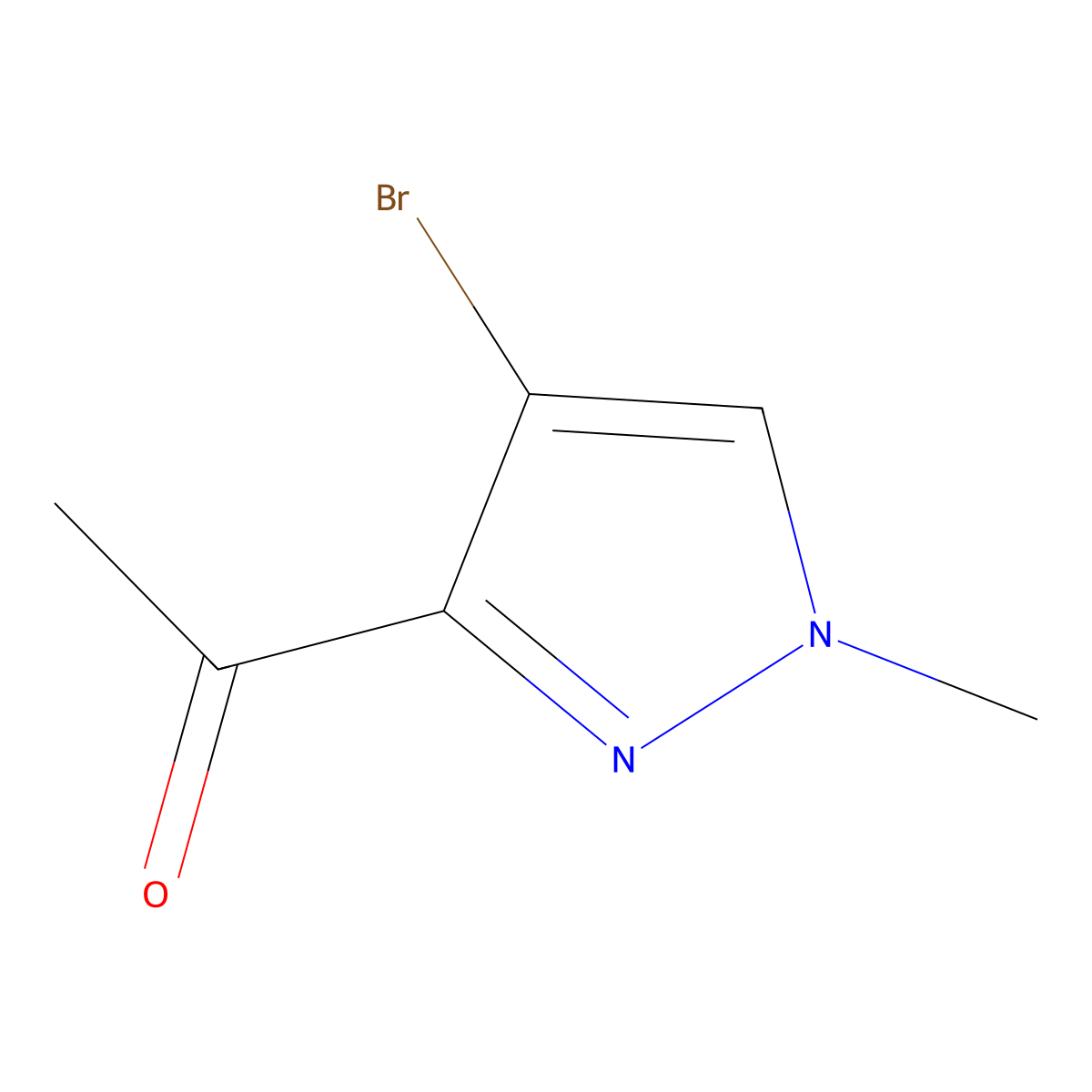 1-(4-bromo-1-methyl-1H-pyrazol-3-yl)ethan-1-one molecular structure, CAS 1006434-24-7