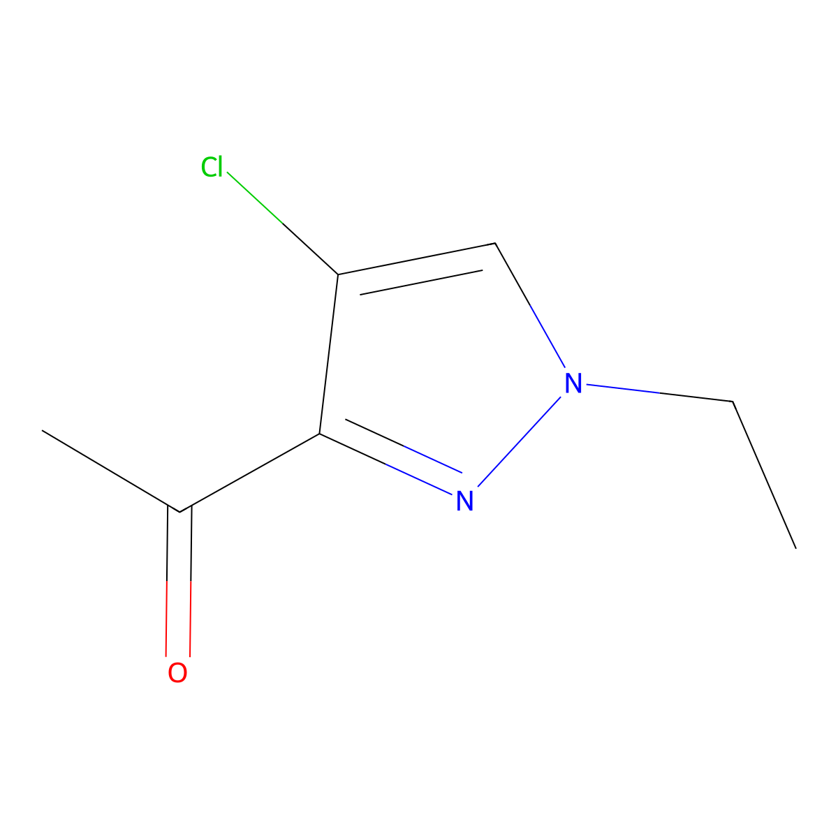 1-(4-chloro-1-ethyl-1H-pyrazol-3-yl)ethanone molecular structure, CAS 1006434-27-0