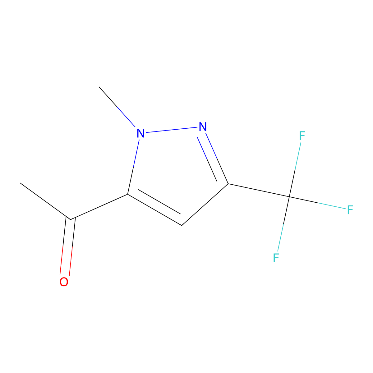 1-(1-methyl-3-(trifluoromethyl)-1H-pyrazol-5-yl)ethan-1-one molecular structure, CAS 1006434-30-5