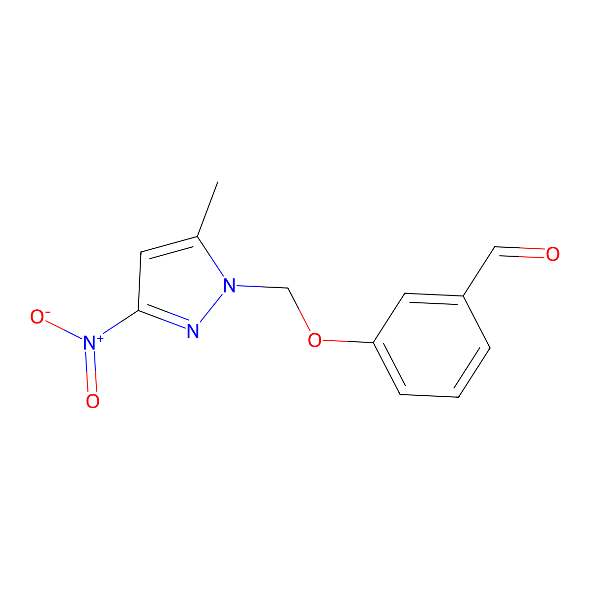 3-[(5-methyl-3-nitro-1H-pyrazol-1-yl)methoxy]benzaldehyde molecular structure, CAS 1006435-99-9