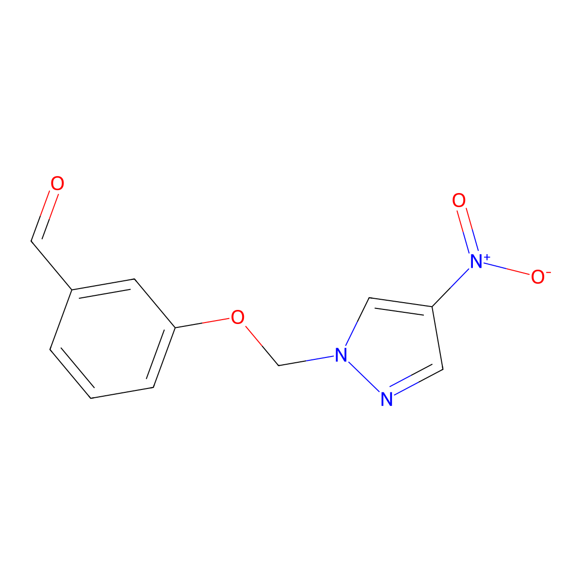 3-[(4-nitro-1H-pyrazol-1-yl)methoxy]benzaldehyde molecular structure, CAS 1006436-08-3