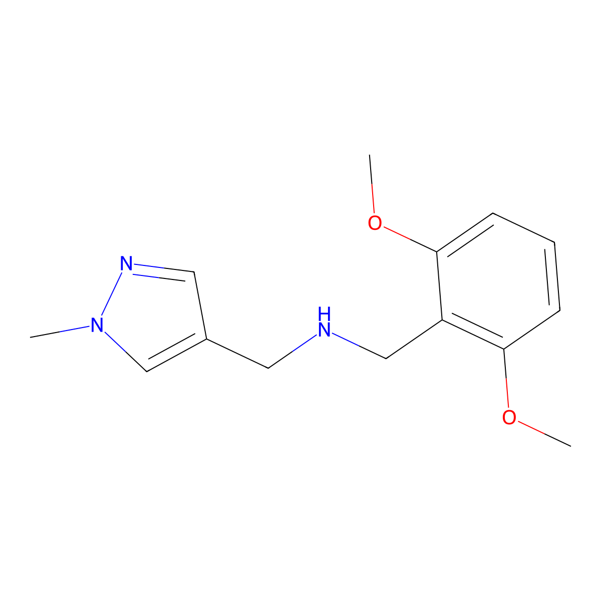 N-[(2,6-Dimethoxyphenyl)methyl]-1-methyl-1H-pyrazole-4-methanamine molecular structure, CAS 1006436-25-4