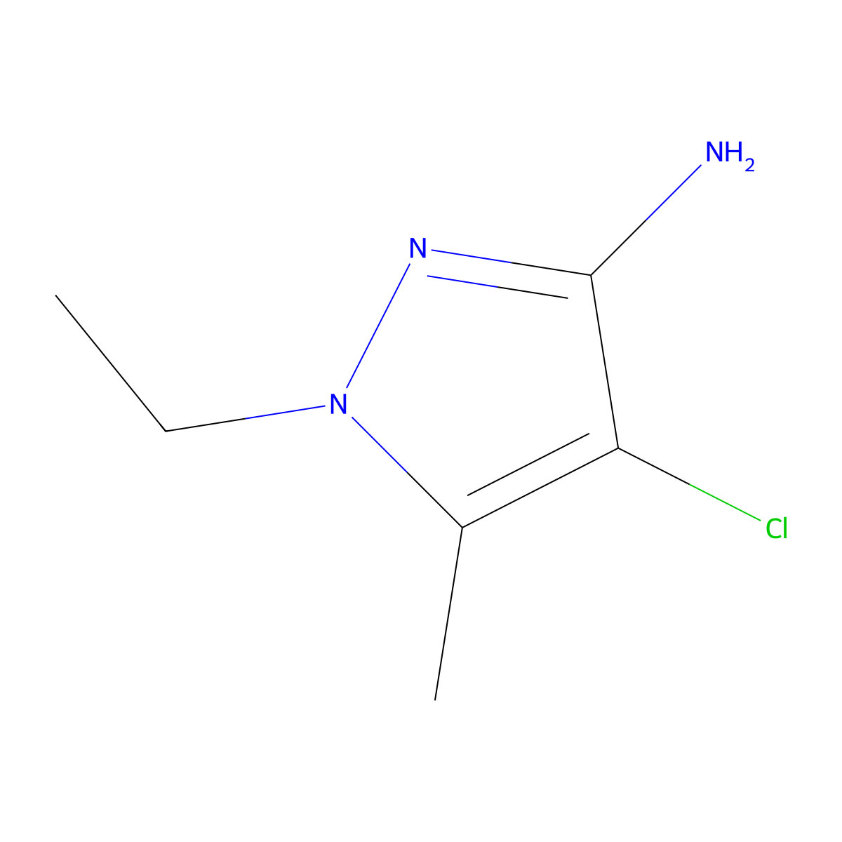 4-Chloro-1-ethyl-5-methyl-1H-pyrazol-3-amine molecular structure, CAS 1006436-26-5