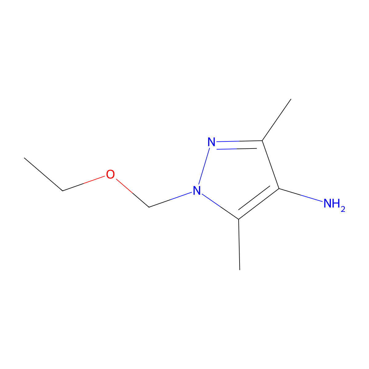 1-(Ethoxymethyl)-3,5-dimethyl-1H-pyrazol-4-amine molecular structure, CAS 1006436-30-1