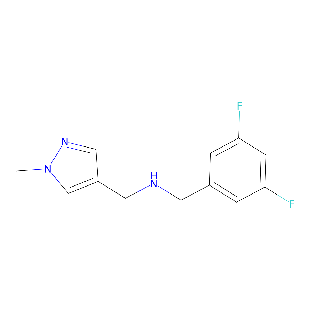 N-(3,5-Difluorobenzyl)-1-(1-methyl-1H-pyrazol-4-yl)methanamine molecular structure, CAS 1006436-32-3