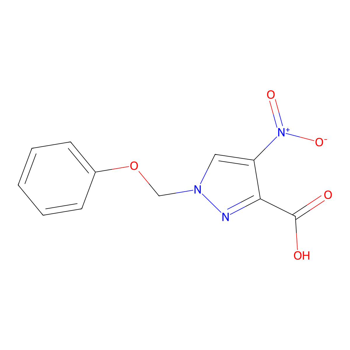 4-Nitro-1-(phenoxymethyl)-1H-pyrazole-3-carboxylic acid molecular structure, CAS 1006436-95-8