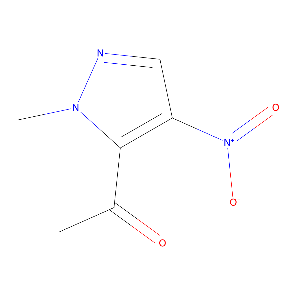 1-(1-methyl-4-nitro-1H-pyrazol-5-yl)ethanone molecular structure, CAS 1006437-81-5
