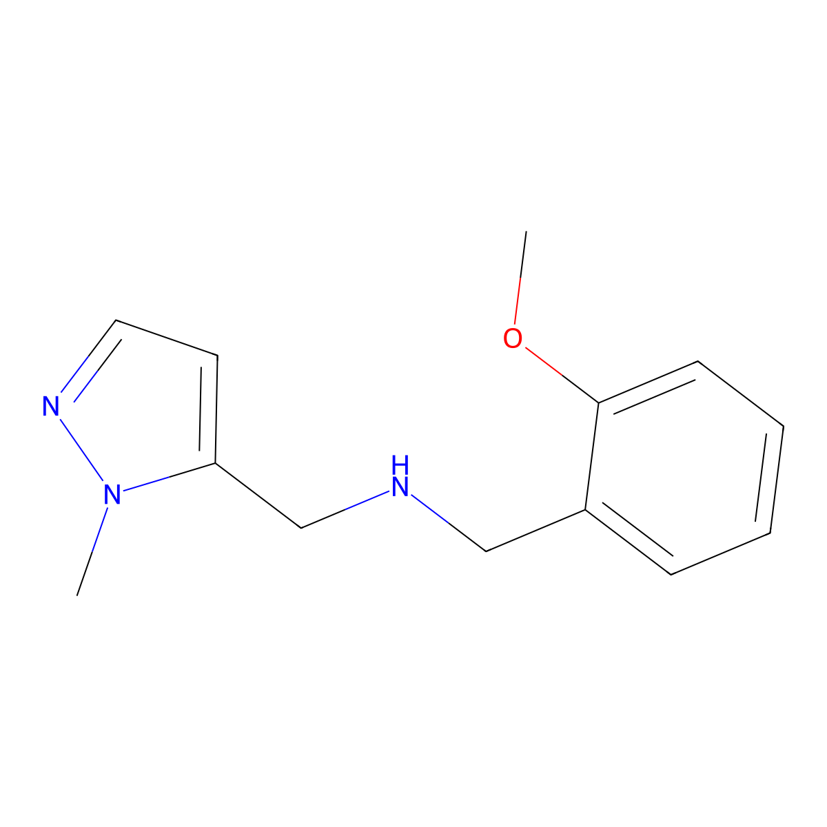 [(2-methoxyphenyl)methyl][(1-methyl-1H-pyrazol-5-yl)methyl]amine molecular structure, CAS 1006438-71-6