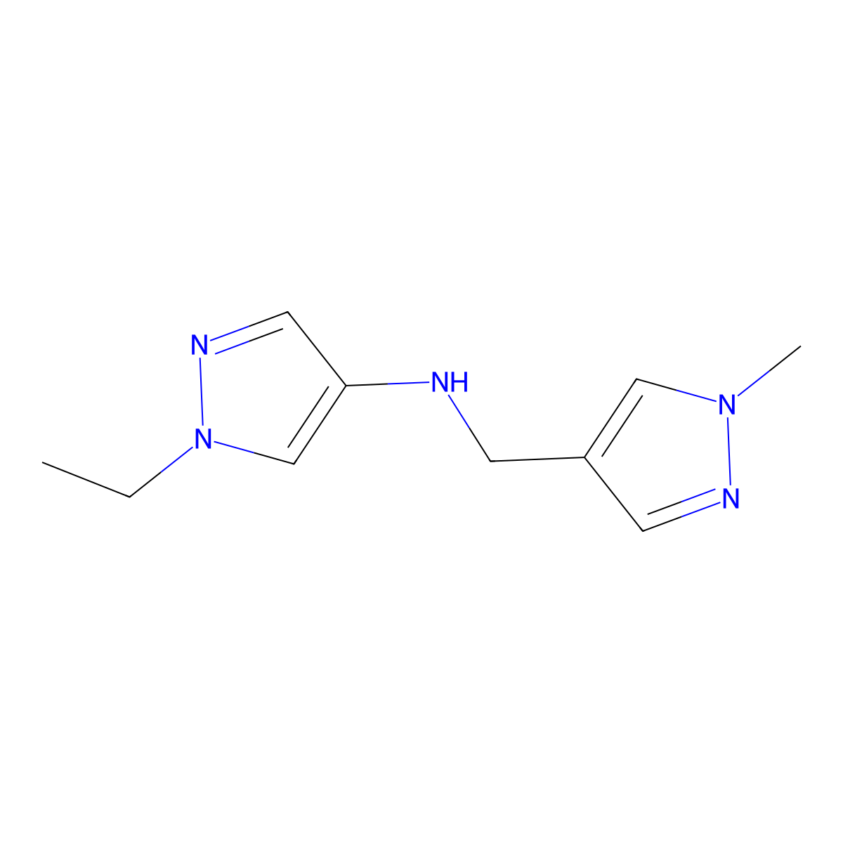 1-Ethyl-N-[(1-methyl-1H-pyrazol-4-YL)methyl]-1H-pyrazol-4-amine molecular structure, CAS 1006439-78-6